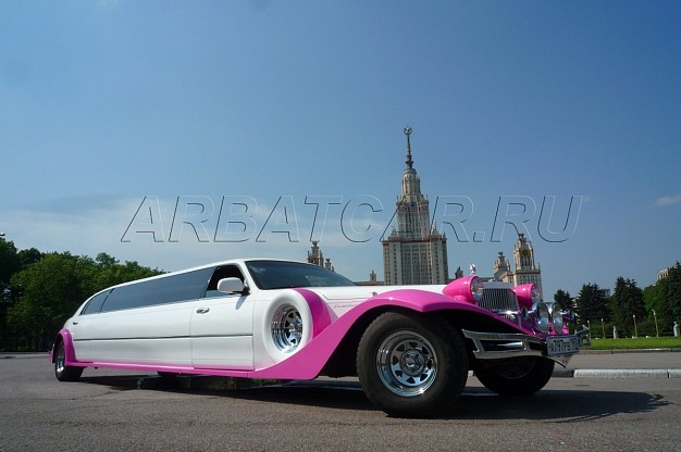 Лимузин Excalibur Phantom Бело-розовый – фото 11